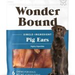 Amazon Brand – Wonder Bound Pig Ears Dog Treats, Pack of 6