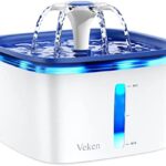 Veken 95oz/2.8L Pet Fountain, Automatic Cat Water Fountain Dog Water Dispenser with Smart Pump for Cats, Dogs, Multiple Pets (Blue, Plastic)