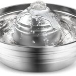oneisall Cat Water Fountain,3.6L /121.7OZ Automatic Stainless Steel Pet Water Fountain for Dog Cat,Dog Water Bowl Dispenser with Ultra-Quiet Pump for Multiple Pets