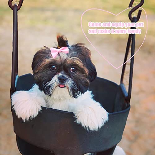 YAKA 60PCS (30 Paris) Cute Puppy Dog Small Bowknot Hair Bows with Rubber Bands Handmade Hair Accessories Bow Pet Grooming Products (60 Pcs,Cute Patterns) (Rubber Bands Style 1) - Image 7