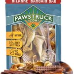Pawstruck Bizarre Bargain Bag, 1 lb. Assorted Natural Dog Treats, Long Lasting Chews for All Breeds, Animal Ears, Bones & Jerkies for Pups and Senior Dogs, Rawhide Alternative for Aggressive Chewers