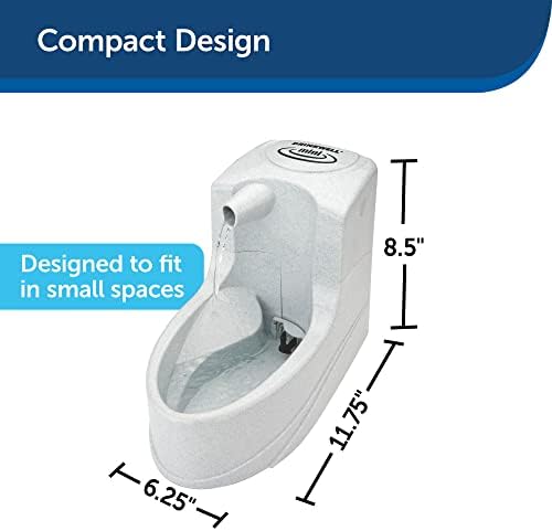 PetSafe Drinkwell Mini Pet Fountain for Cats & Small Dogs- Water Filter Included- Flowing Dispenser Encourages Hydration- Adjustable Knob Enables Water Flow Customization- Perfect for Small Spaces - Image 6