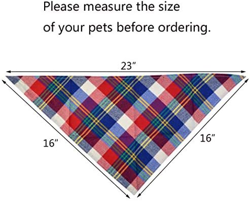 15pcs Dog Bandanas, Dog Scarf Kerchief Dog Bibs Washable Girl Boy Dog Bandanas Set Cotton Checkered Pet Dog Bandanas Outdoor Dog Fall Bandanas Accessories for Small Medium Large Dogs Cat Pet - Image 3