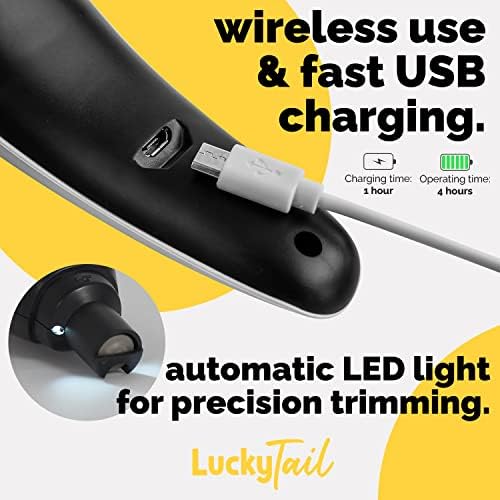 LuckyTail - Dog Nail Grinder - Small & Large Dogs - Whisper Quiet Operation (30- 50dB) - Powerful 2-Speed Motor - LED Light - Rechargeable - Pet Grooming Kit - Dog Nail Trimmers - Pet Nail Grinder - Image 4