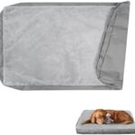 Waterproof Dog Bed Cover Machine Washable Fluffy Dog Bed Replacement Cover, 36Lx23Wx3.5H inch, Beige