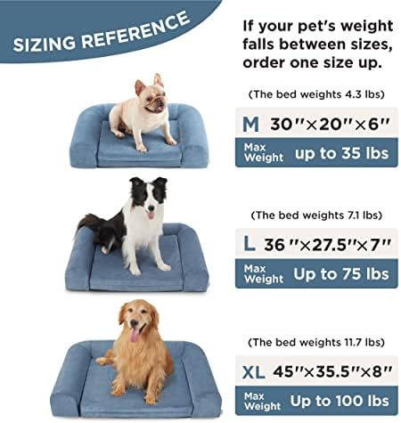 Lesure 2 in 1 Memory Foam Dog Bed for Large Dogs, Orthopedic Dog Bed Washable with Expandable Cushion and Durable Waterproof Liner Dog Lounge Pet Sofa, Copen Blue - Image 7