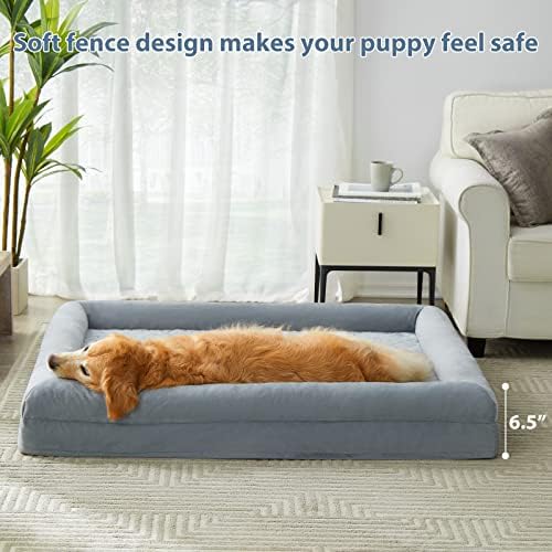 WNPETHOME Orthopedic Dog Beds for Medium Dogs, Large Waterproof Dog Couch with Removable Washable Cover & Anti-Slip Bottom, XL Dog Crate Bed with Sides - Image 6