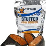 123 Treats Filled Cow Hooves for Dogs, Delicious Cheese & Bacon Flavor, Stuffed Natural Beef Hoof Dog Chews, Tasty Treats for Dog, Made from Premium Brazilian Cattle, Pack of 3 Count