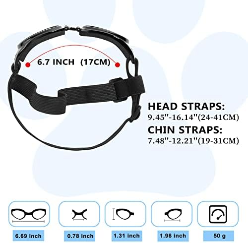 QUMY Dog Sunglasses Dog Goggles for Medium Large Breed Dogs, Wind Dust Fog Protection Eye Wear Pet Glasses with Adjustable Strap for Motorcycle Car Driving Bike Riding Hiking Swimming Over 15lbs Pink - Image 3