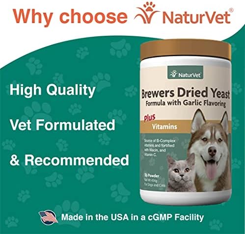 NaturVet Brewers Dried Yeast Formula with Garlic Flavoring Plus Vitamins for Dogs and Cats, Powder, Made in The USA with Globally Source Ingredients 1 Pound - Image 3