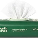 Earth Rated Dog Wipes, New Look, Thick Plant Based Grooming Wipes For Easy Use on Paws, Body and Bum, Unscented, 100 Count