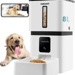 DoHonest Automatic Dog Feeder with Camera: 5G WiFi Easy Setup 8L Motion Detection Smart Cat Food Dispenser 1080P HD Video Recording 2-Way Audio Timed Pet Feeder App Control Night Vision S15