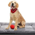 Dog Beds Crate Pad for Medium/Large Dogs Fit Metal,Ultra Soft, Washable & Anti-Slip Kennel Pad for Dogs Cozy Sleeping Mat,Gray 36inch