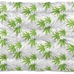 Ultra Soft Pet Bed Washable Dog Bed Crate Mat for Dogs Fleece Dog Crate Kennel Pad Cat Pet Bed Liner 24x18in Marijuana Weed Green Leaf