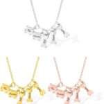 AILIN Custom Pet Necklace With Name 925 Sterling Silver/Brass Personalized Dog Bone Cat Head Pendant Necklace For Pet Lovers Jewelry Christmas Birthday Gifts For Women