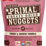 Primal Freeze Dried Dog Food Nuggets Turkey & Sardine, Complete & Balanced Scoop & Serve Healthy Grain Free Raw Dog Food, Crafted in The USA, 14 oz