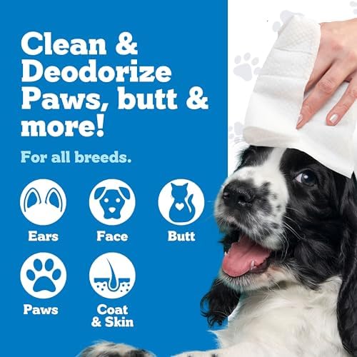 Nuesta Pets XL Hypoallergenic Pet Wipes - Deodorizing No Bath Cleaning for Dogs & Puppy Grooming | Ear, Face, Butt, Paw Wet Wipe | Enriched w/Aloe, Chamomile, Oat Amino Acids | Healthier Coat & Skin - Image 2