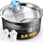 Dog Water Fountain,Petdott 2.6Gallon Pet Water Fountain for Dogs,10L Large Cat Water Fountain Dog Water Bowl Dispenser with 304 Stainless Steel Bowl for Healthy Drinking, Ultra-Quiet,Easy to Use