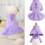 Fleece Dog Dress with Harness, Dog Dresses for Small Dogs, Winter Dog Clothes for Small Dogs Girl, Cute Princess Birthday Dog Dresses for Extra Small Dogs Chihuahua Yorkie Pet Cat Apparel Medium