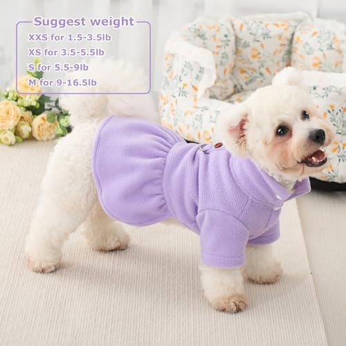 Fleece Dog Dress with Harness, Dog Dresses for Small Dogs, Winter Dog Clothes for Small Dogs Girl, Cute Princess Birthday Dog Dresses for Extra Small Dogs Chihuahua Yorkie Pet Cat Apparel Medium - Image 7