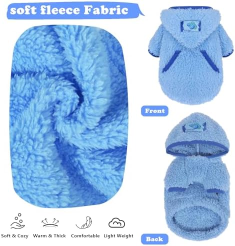 Dog Hoodie Dog Sweater Dog Winter Clothes for Small Dogs Boy Girl Pet Hoodies for Dogs Cold Weather Dog Coats Fall Dog Sweatshirt for Chihuahua Yorkie Cat Sweater Dog Costumes (Medium, Blue) - Image 6