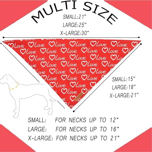 Realeaf Valentines Day Dog Bandanas 2 Pack, Reversible Love Pet Scarf for Boy and Girl, Premium Durable Fabric, Heart Bandana for Small Medium Large and Extra Large Dogs (X-Large) - Image 2
