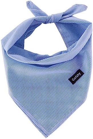 Gofshy Boy Dog Bandanas Blue Stripes Printing Adjustable Dog Breed Bib Cute Cotton Scarf Handkerchief for Large&Medium Dogs Pets