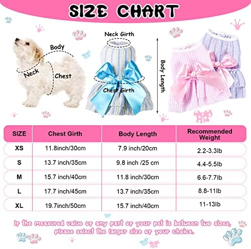 4 Pieces Dog Dresses for Small Medium Dogs Puppy Clothes Summer Princess Pet Dresses Girl Female Doggie Tutu Skirt Apparel for Chihuahua Yorkies Pup Cat Outfit(X-Small) - Image 2