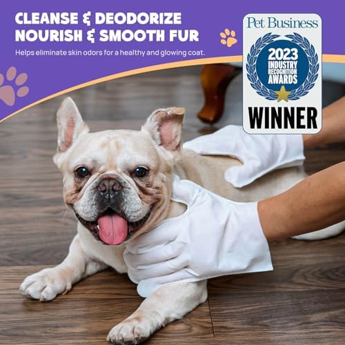 HICC PET Cleaning Deodorizing Bathing Wipes for Dogs and Cats, Hypoallergenic Dogs Grooming Wipes, Coconut Oil Nourish Fur, Cat Cleaning Gloves Wipes for Daily Care and Traveling - Unscented - Image 2
