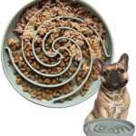 Bifeaw Dog Puzzle Bowl - Silicone Slow Feeder Dog Bowls for Healthy Eating - Puppy Slow Feeder Non-Slip Design Dishwasher Microwave Safe for All Breeds Dogs (Grey-Green)