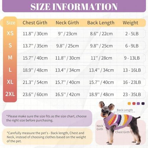 Kuoser Dog Sweater, Pet Cable Knitted Pullover Puppy Warm Clothes, Doggy Turtleneck Classic Knitwear Soft Thickening Doggie Outfit, Cold Weather Thermal Wear for Large Size Dogs, Purple 2XL - Image 2